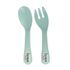 [I-BYEOL Friends]  Baby Self-Spoon and Fork, Mint _ Toddler and Kids, Toddler Utensils, Microwave Dishwasher Safe, BPA Free _ Made in KOREA